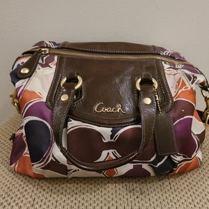 Coach Ashley Satin Scarf Pattern Crossbody Satchel